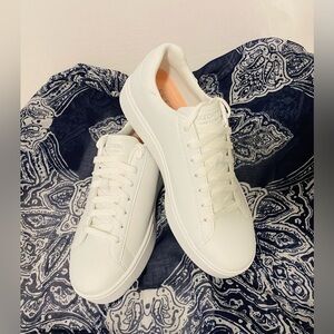 Skechers Court & Classics White Air-Cooled Memory Foam Sneakers, Size 7W